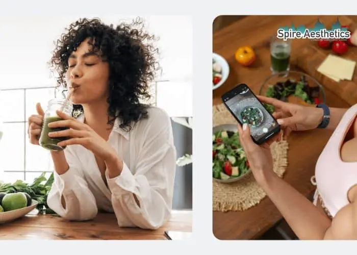 Image of woman looking into her diet and fat freezing Billericay to improve her health